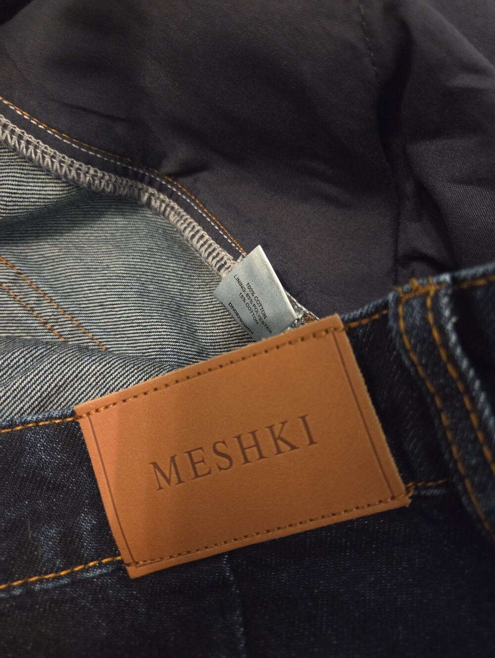 MESHKI Jen‎ Indigo Blue Wide Leg Flare Denim Jeans Women's SZ 14 Ultra Wide NWT - Picture 13 of 16